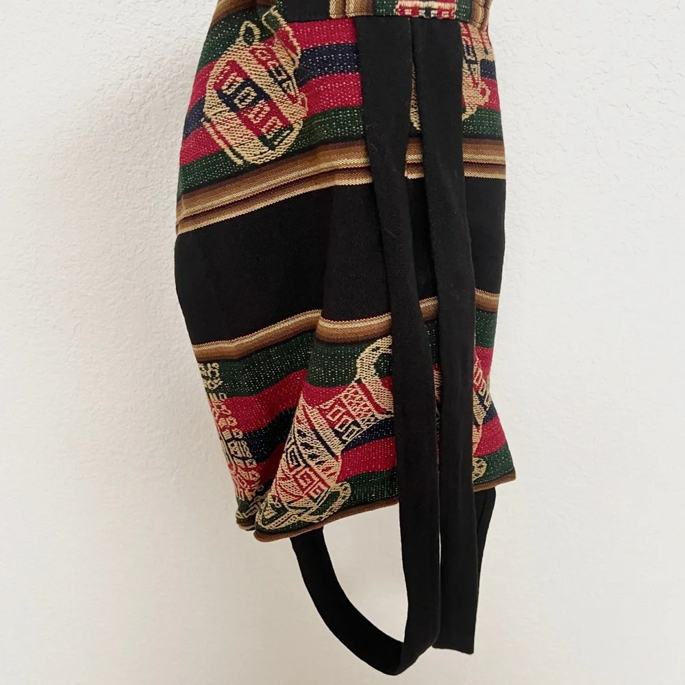 Woven knit colorful llama design fabric backpack
